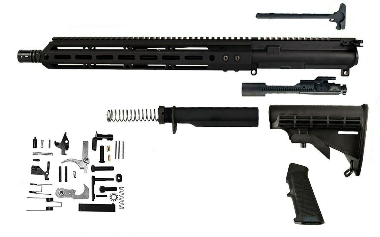 5.56 AR 15 Rifle Kit (16″ Parkerized Barrel 1:8 Twist & 15″ M-Lok ...